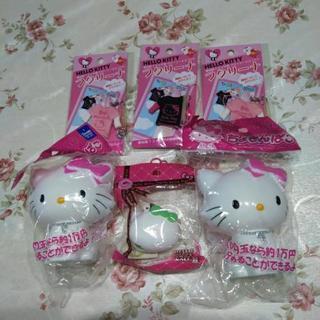 キティちゃん貯金箱とスマホクリーナーとマシュマロマスコットセット