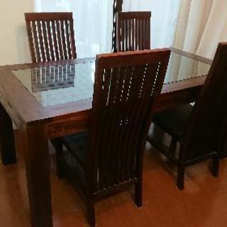 バリ家具 テーブル 椅子 4脚セット