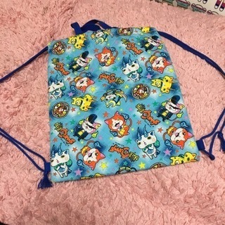 妖怪ウォッチ 体操着入れ 水色