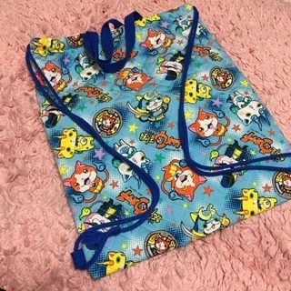 妖怪ウォッチ 体操着入れ 水色の画像