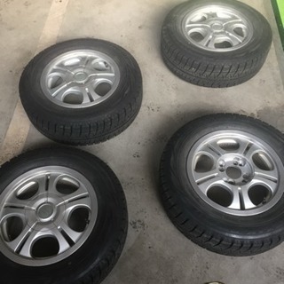 195/65R14 ブリジストンレボGZ溝多い 4穴ホイール付き