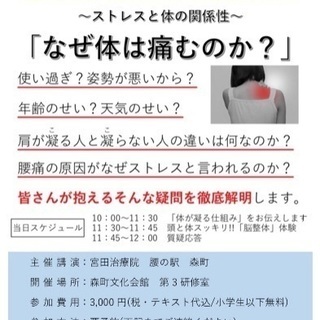 痛み知らず 疲れ知らずの体つくりセミナーの画像