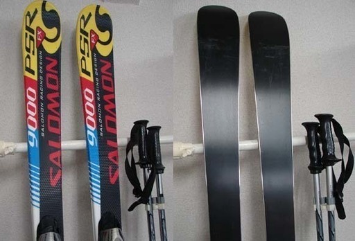 SALOMON/サロモン PSR 9000 150cm カービングスキー 調整ビンディング付き SINANO 112cm ストック付き