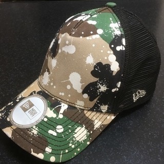 NEW ERA CAP 黒迷彩柄 カスタム