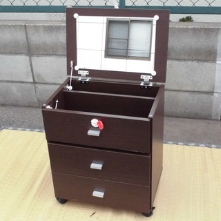 ミニドレッサー　鏡台　コンパクトメイクボックス　キャスター付き ...