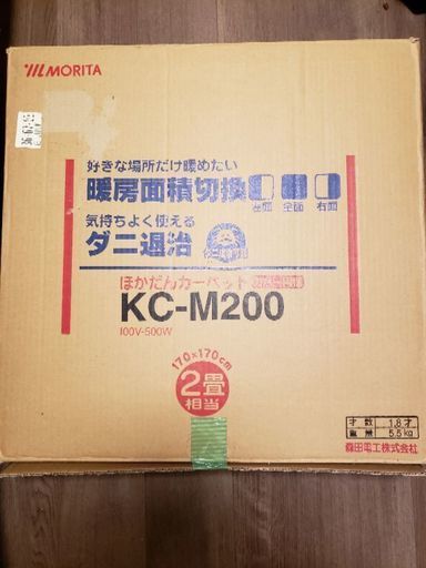 電気カーペット　カバーカーペット付き