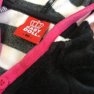 ベビードール☆フード付きパーカーワンピース90の画像