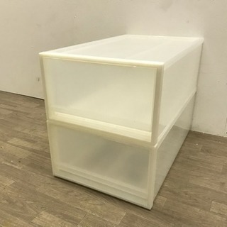 011019☆来店引取価格！無印良品  衣装ケース2個セットホワイト