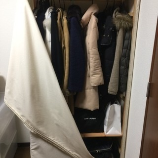 【美品】【無印良品】パイン製クローゼット 帆布カバー付き(1月までで処分予定)の画像