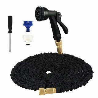 ☆新品☆3倍に伸びるホース・8パターン・7.5ｍ-22.5ｍ・黒