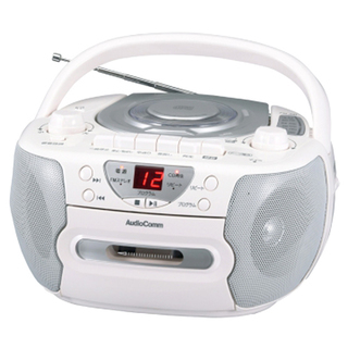 新品 オーム電機 CDラジカセ ワイドFM対応 シルバー RCD...