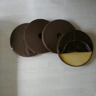 円座布団  4枚セット  茶色