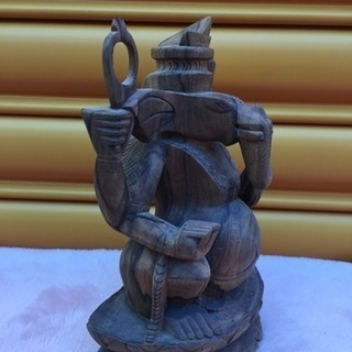 商売繁盛  富の神様  ガネーシャ 神  インド 象 木彫の画像