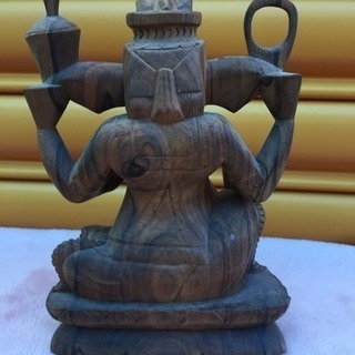 商売繁盛  富の神様  ガネーシャ 神  インド 象 木彫の画像