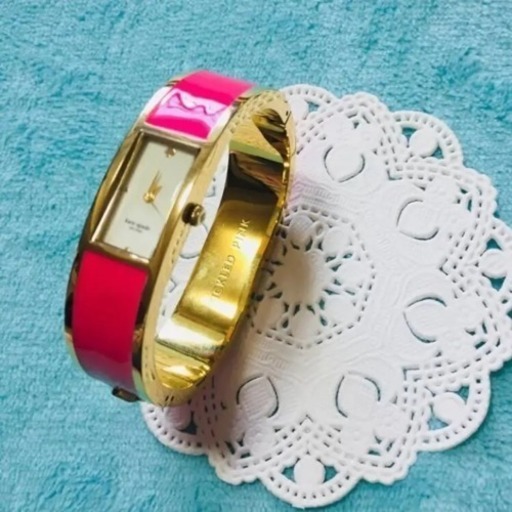 ケイトスペード  バングル腕時計❤️ゴールド×ローズ★電池交換済み