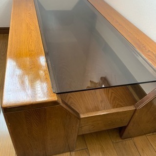 カリモク  ガラステーブル【再値下げしました】の画像