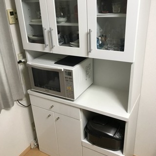 【2月限定】食器棚(幅100×高さ178×奥行き41)ホワイト