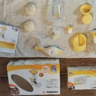 メデラ手動搾乳器、母乳ボトル、スチーム消毒バッグをセットで‼