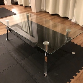 【無料】LoFt強化ガラスのローテーブル