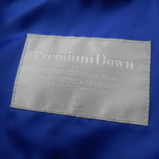  UNIQLO/ユニクロ ダウンジャケット ブルー系 レディース Mサイズ ファー フード付き プレミアムダウン ☆ 札幌市 清田区 平岡の画像