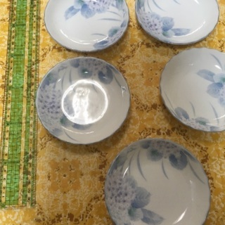 小皿5枚セット アジサイ柄