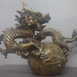 龍 特大 置物 銅製