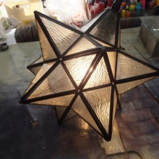 星形　ペンダントライト　型板ガラス　