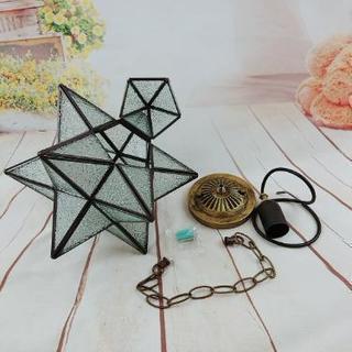 星形　ペンダントライト　型板ガラス　の画像