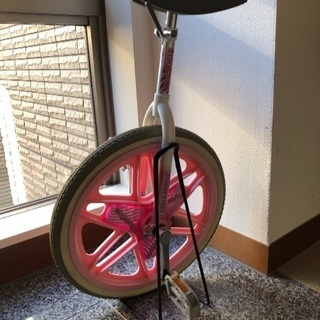一輪車 18インチ 屋内使用のみ スタンド付き ピンク