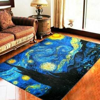 絵画マット　星月夜　ゴッホ　ラグマット