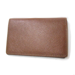 本物 Camille Fournet/カミーユフォルネ 名刺入れ/カードケース レザー×ブラウン
