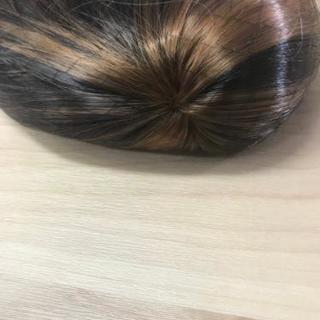 ダークブラウン　ミックスカラー　フルウィッグの画像