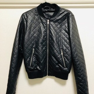 Stradivarius   キルティング フェイクレザージャケ...