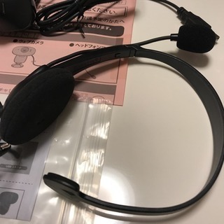 美品❗️チャレンジ　イングリッシュ　ヘッドホン　マイク　カメラ　USBアダプタの画像