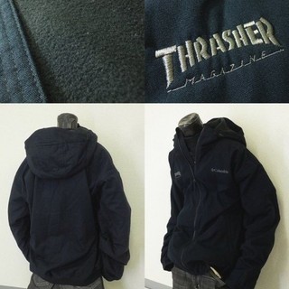 【Columbia×THRASHER】コラボ パーカー 黒 mens xl 値下げの画像