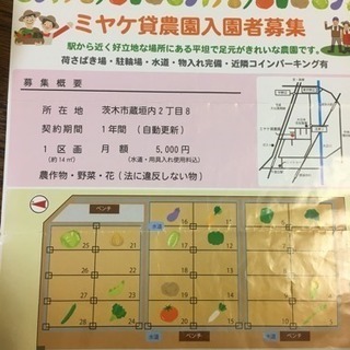 ☆月額5000円で家庭菜園☆貸農園☆