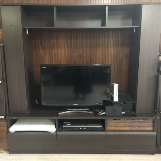 大容量 収納 TVボード リビング収納 テレビ台 ダークブラウン 木目調 テレビラック AVラック AVボード テレビボード TV台 TVラック