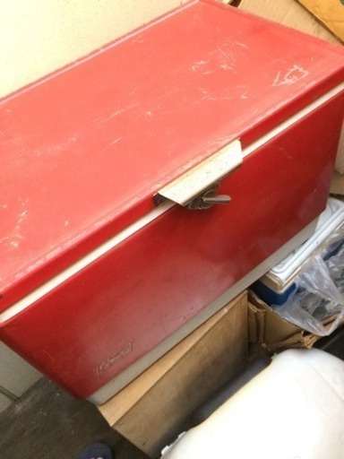 当時物 Coleman (コールマン) ヴィンテージクーラーボックス レッド ギアボックス　希少 オリジナル コールマン レトロ クーラーボックス 赤　ビンテージ