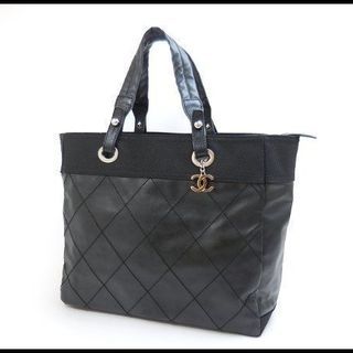 CHANEL シャネル パリビアリッツ トートMM 黒 トートバッグ