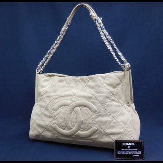 CHANEL シャネル レザー チェーン ショルダー トートバッ...