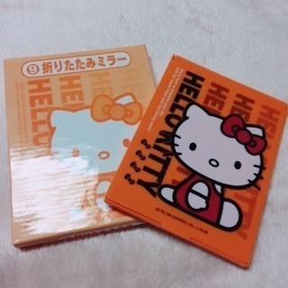 折りたたみミラー。新品未使用。キティーちゃん。