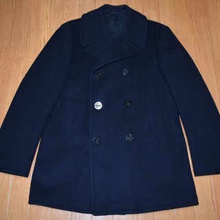 【身幅：５４cm】紺のＰコート 軍服 size 40【本物】m l