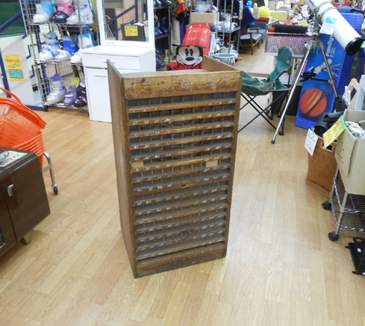 昭和 レトロ 孔雀印 糸入れ ミシン糸 収納 ケース 木箱 引出し 仕切り有 ガラス 16段 アンティーク☆ PayPay(ペイペイ)決済可能 ☆ 札幌市 清田区 平岡