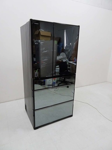保証1年付 日立 HITACHI フレンチドア 6ドア冷蔵庫 クリスタルミラー R-WX7400G X  735L  2017年製