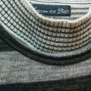 長袖ニット&ワンピース風チュニックの重ね着　Mの画像