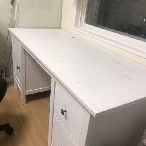 IKEA(イケア) HEMNES デスク, ホワイトステイン パソコンデスク