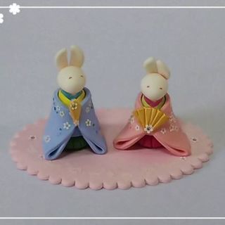 クレイクラフト教室｢ウサギのひな人形作り｣&椿