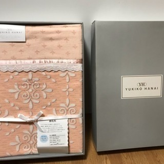 未使用保管品 YUKIKO HANAI 洗える綿毛布 140×2...