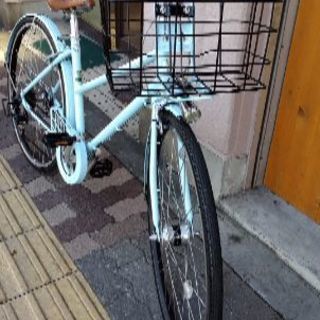 BRIDGESTONE MarkRosa[スタッガード]27吋 アルミ/6speed/オートライト/ティールブルーの画像