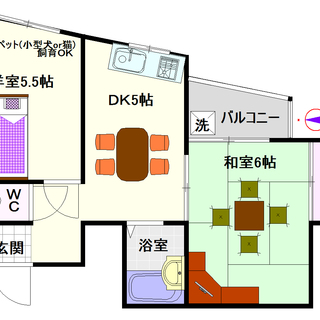 【ライフステージ今宮】2号タイプ！2ＤＫタイプ！ペット相談してね☆